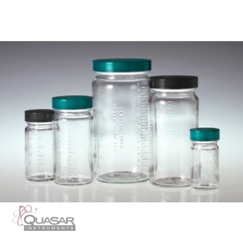 64oz Capacity Case of 6 Qorpak GLC-01408 Clear Glass Jug with 38-400 Green Thermoset F217 and PTFE Lined Cap 124mm OD x 265mm Height