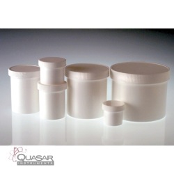 White PP Jar, White PP SturdeeSeal PE Foam Lined Cap | Quasar Instruments